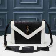 Saint Laurent Gaby Satchel In Quilted Lambskin Black/White