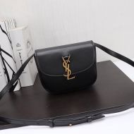 Saint Laurent Small Kaia Satchel In Smooth Vintage Leather Black/Gold