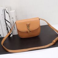 Saint Laurent Small Kaia Satchel In Smooth Vintage Leather Brown/Gold