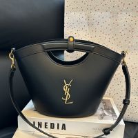 Saint Laurent Mini Celia Tote In Smooth Leather Black/Gold