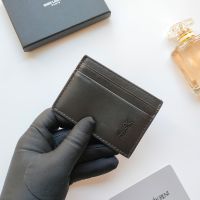 Saint Laurent Tiny Monogram Card Case In Smooth Leather Black